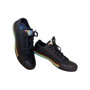 Converse All Star Lows Pride Black & Rainbow Size 6.5